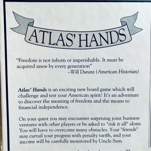 Vintage Atlas’ Hands Board Game, New, Sealed (Shrink wrap - perfect as possible) - Picture 5 of 14